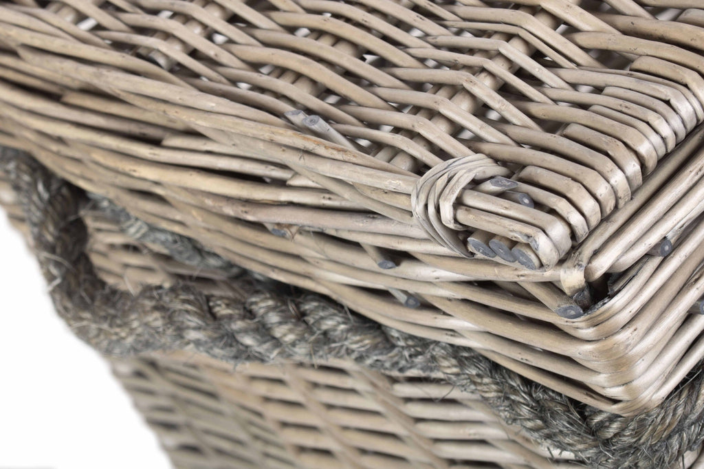 58cm Antique Wash Wicker Storage Basket
