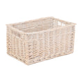 Whitewash Unlined Wicker Storage Basket